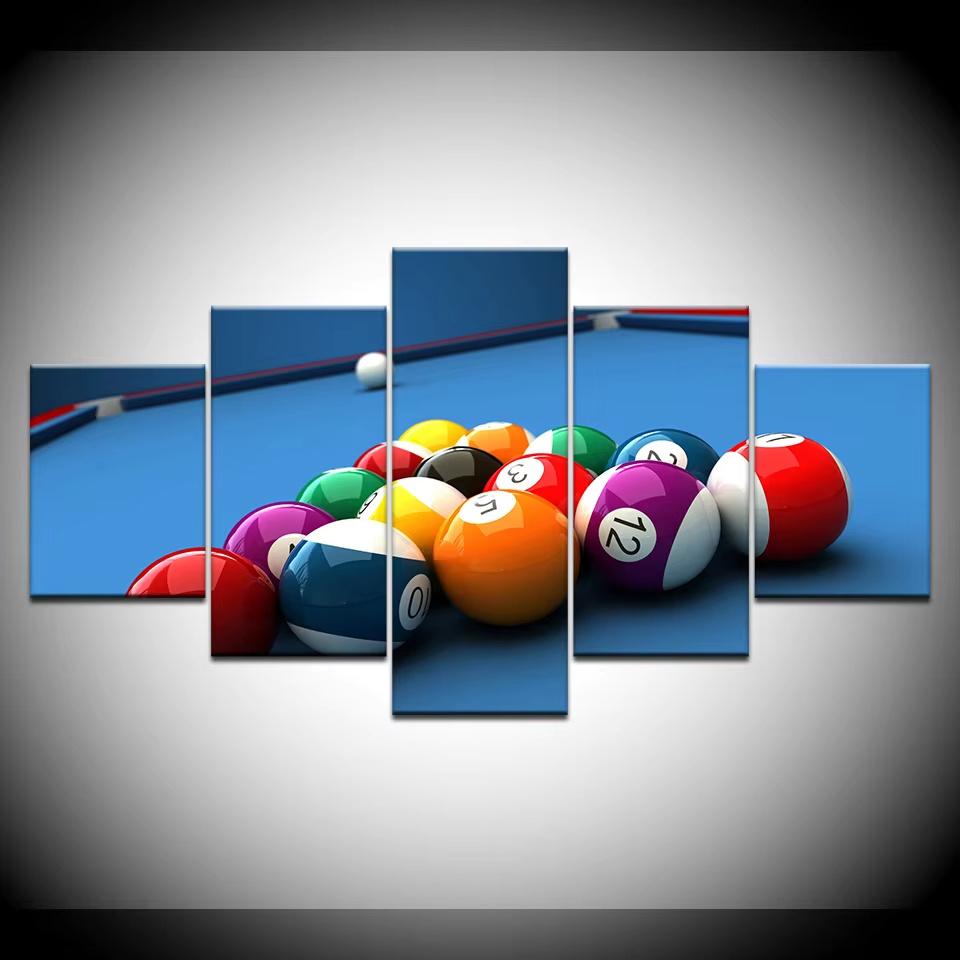Poster Tavolo da Biliardo, Adatto per Soggiorno, Decorazione Casa, Arte a Tema Sportivo, Appassionati di Giochi e Intrattenimento, Senza Cornice