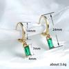 Korean Internet Celebrity Exquisite Earrings Alex Same Rectangular Earrings, Simple Super Flash Exquisite Women'S Ear Buckle