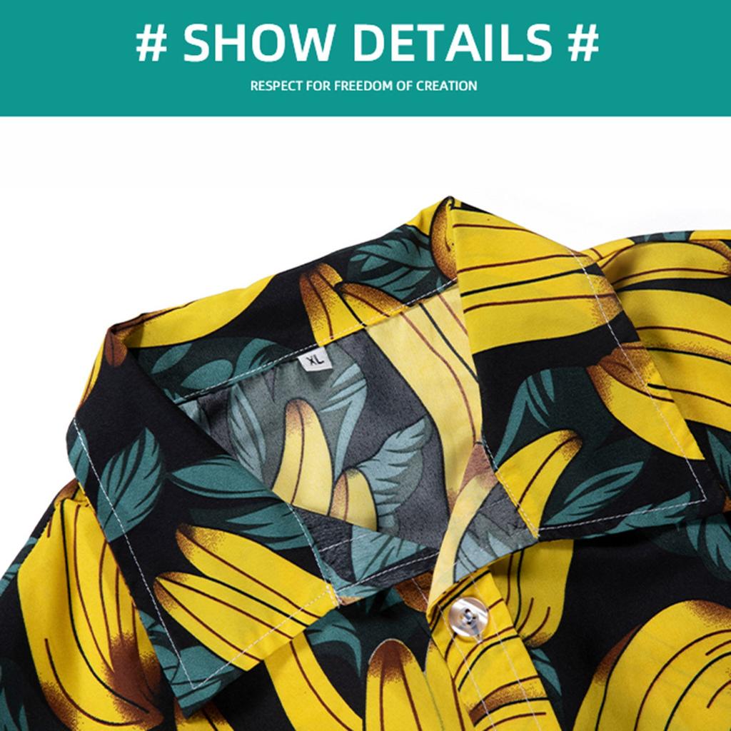 Men's Flower Shirt Hawaiian Sets Casual Button Down Short Sleeve Shirt