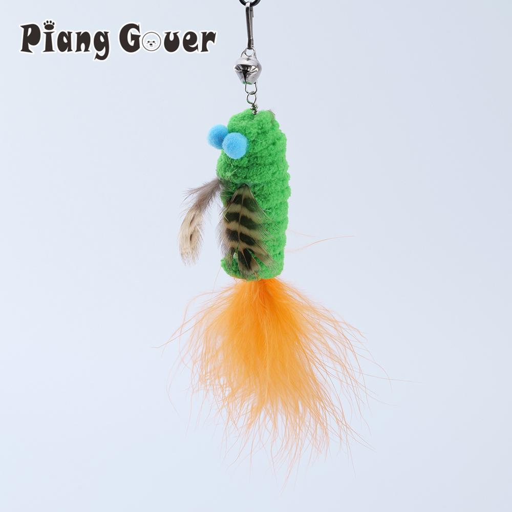 6pcs Mix Plush Bug Feather Teasing Cat Stick Replacement Head Cat Toy Kitten Interactive Toys Pet Supplies