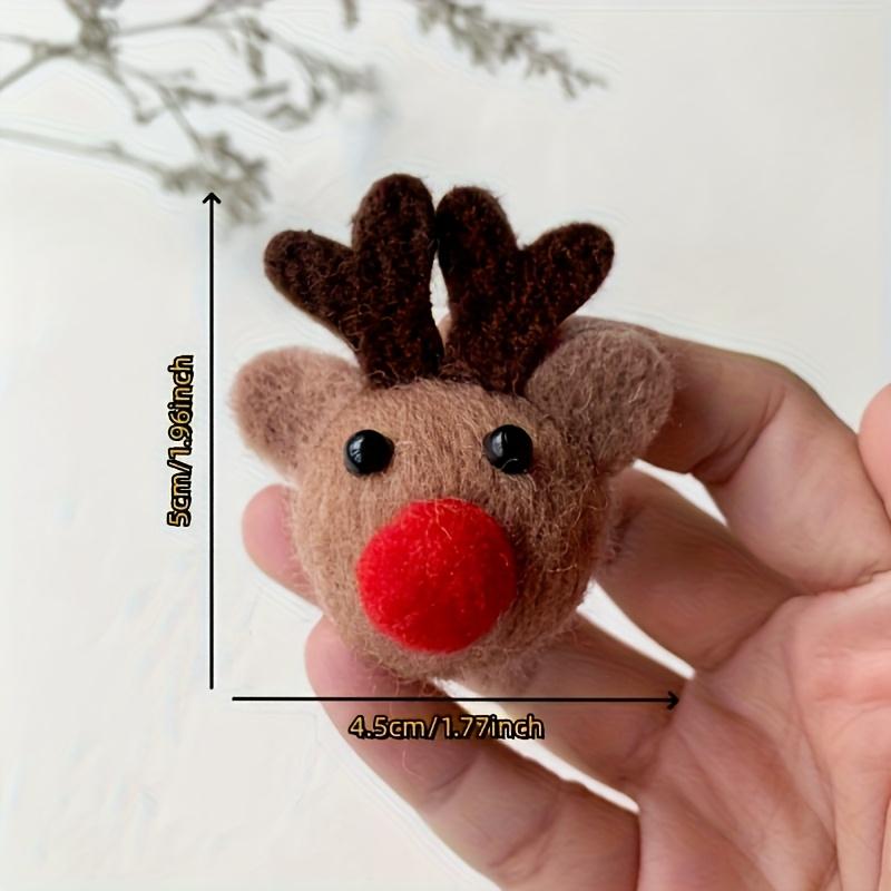 4/6pcs Felt Reindeer Figurines with Red Noses, Perfect for Christmas Party Decorations,Table Centerpieces & Holiday Home Décor