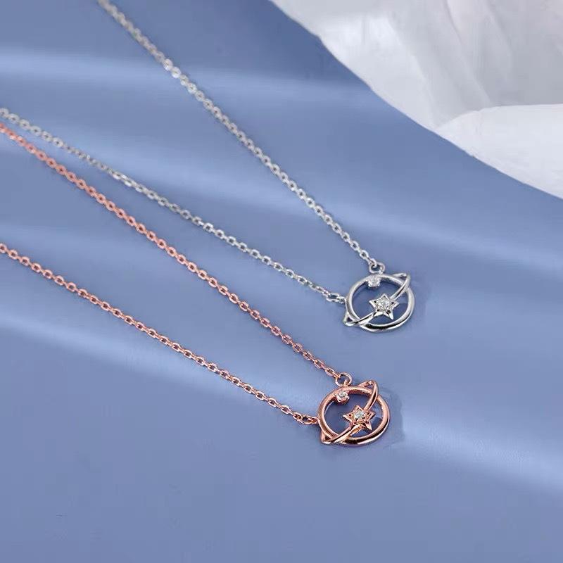 Planet Necklace Female Niche Design Sense Collarbone Chain Korean Version Fashion Ins Light Luxury Temperament Pendant Female