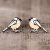 New animal earrings, cute bird painting oil design earrings, simple and versatile niche earrings