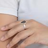 Black Rutile Pear Shape Statement Ring, 925 Sterling Silver Jewelry, Minimalist Boho Ring for Women