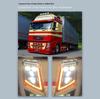 Euro Truck Simulator Volvo FH13 FM3 Full LED Headlight Assembly: Four-Lens with Four Low Beam & Eight High Beam Laser Headlights.
