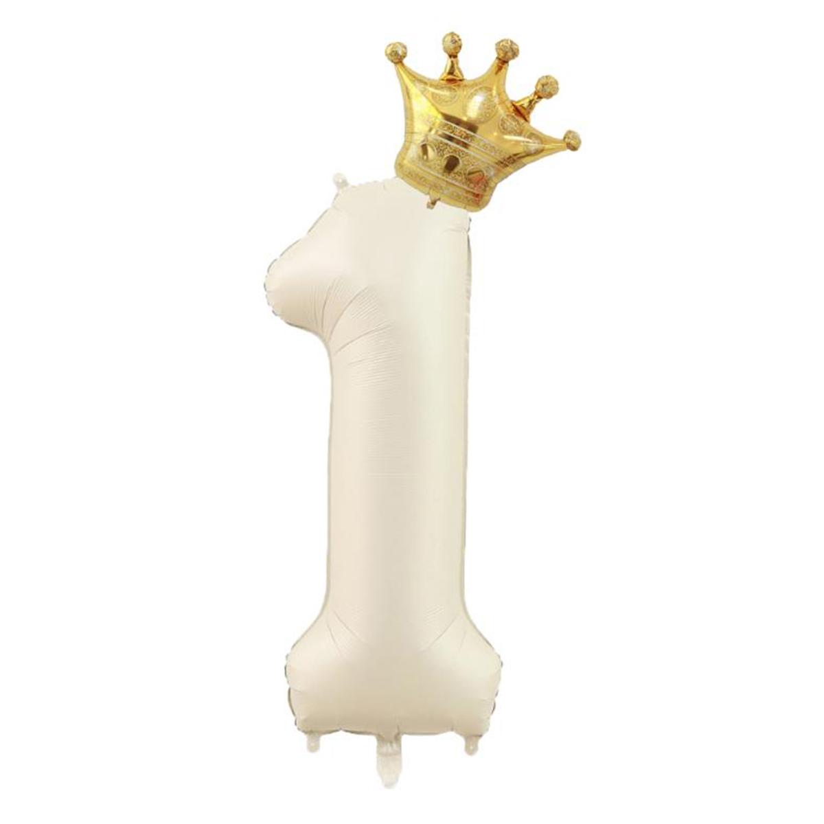 

2 шт./упак., 40-дюймовый большой кремовый набор цифровых шаров с короной, украшение для вечеринки в честь юбилея, дня рождения, цифровой воздушный шар, украшение для вечеринки, воздушный шар 1 кремовый