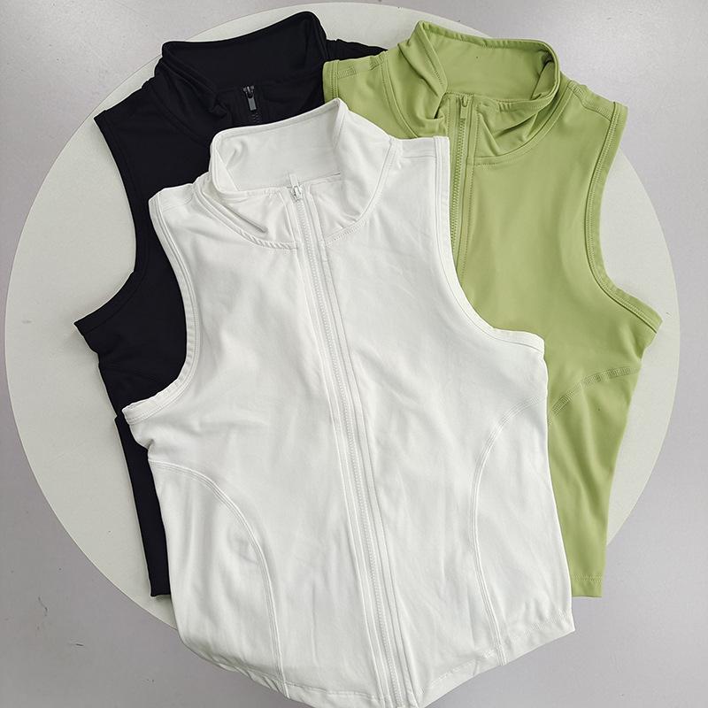 Gilet Sportivo da Donna Senza Maniche con Collo Rialzato ad Asciugatura Rapida per Corsa, Fitness e Yoga