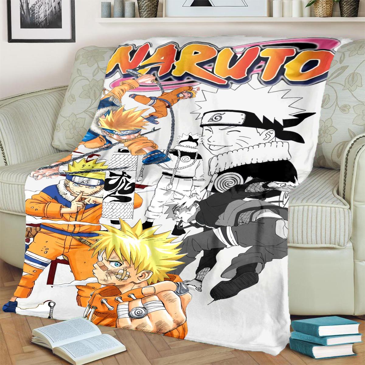 

Anime-Naruto Print Blanket Warm Comfortable Flannel Blanket for Bedrooms, Sofas, Beds, Chairs, Picnics, Travel -LXR70 75x90cm
