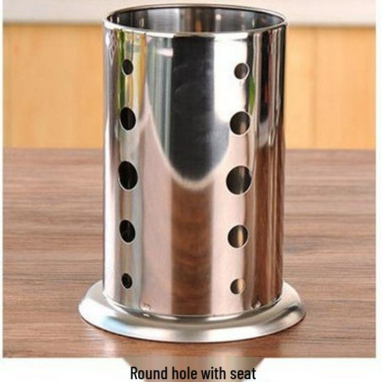 

Stainless Steel Chopstick and Straw Holder with Draining Feature