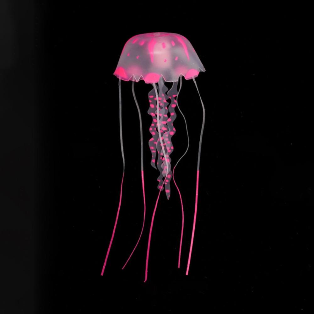 Jalea de Silicona Simulada Medusa Fluorescente Brillante Decoración de Medusa para Acuario Adorno para Paisaje Acuático Tanque de Peces