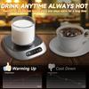 USB Heated Beverage Coaster 3 Temp Settings, Smart Drink Reminder, ABS Material, Ideal for Home/Office, for Hot Drinks.