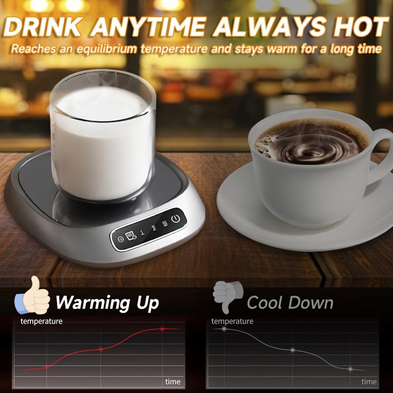USB Heated Beverage Coaster 3 Temp Settings, Smart Drink Reminder, ABS Material, Ideal for Home/Office, for Hot Drinks.