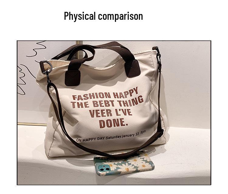 2023 Women's Fashion: Large Capacity Canvas Shoulder Bag - Japanese Style