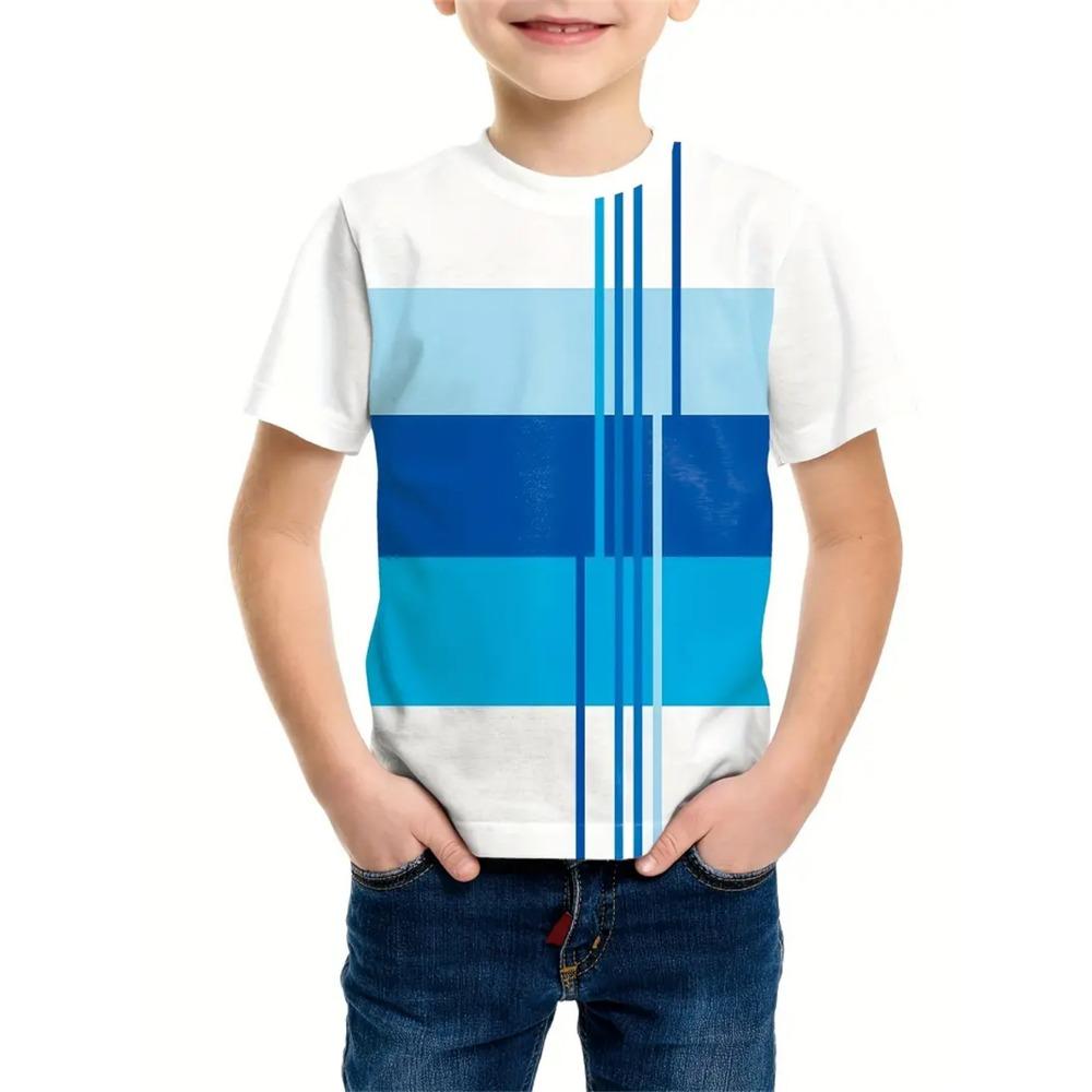 

Baby Grid Simple T-Shirts 3d Print Boys Clothing Cool Daily Fashion Top Casual Boy Clothes Casual Short Sleeve Tees 160