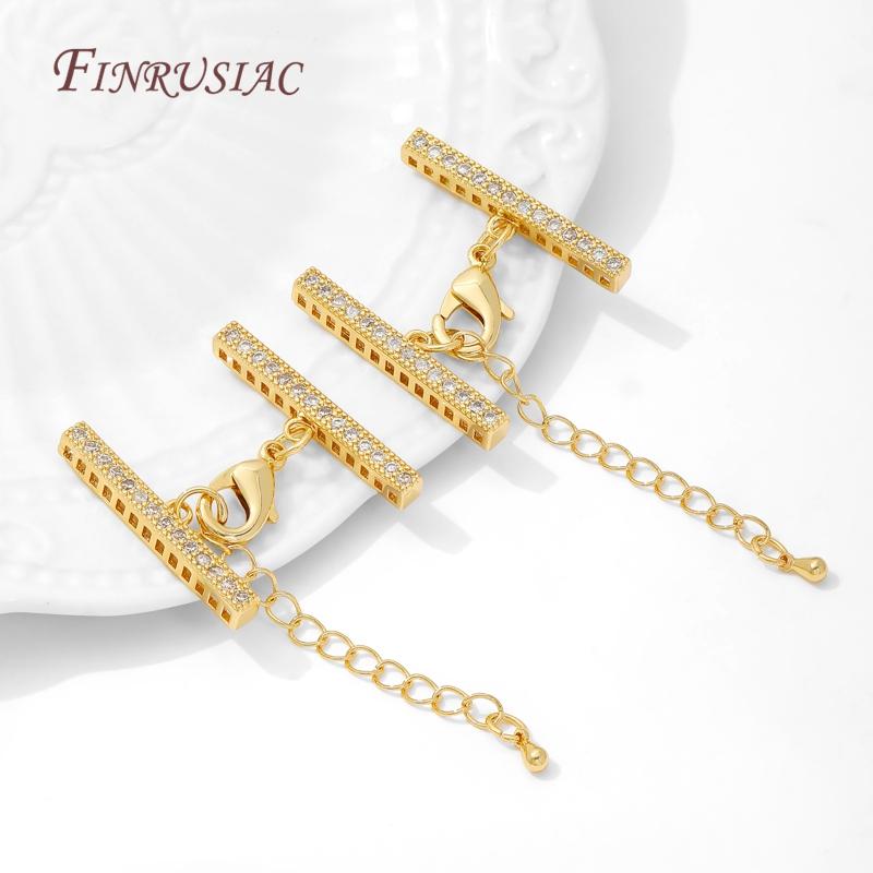 2 Sizes 18K Gold Plated Lobster Clasp with Extension Chain Connector For Jewelry Making,DIY Multi-row Pearl Necklace Accessories