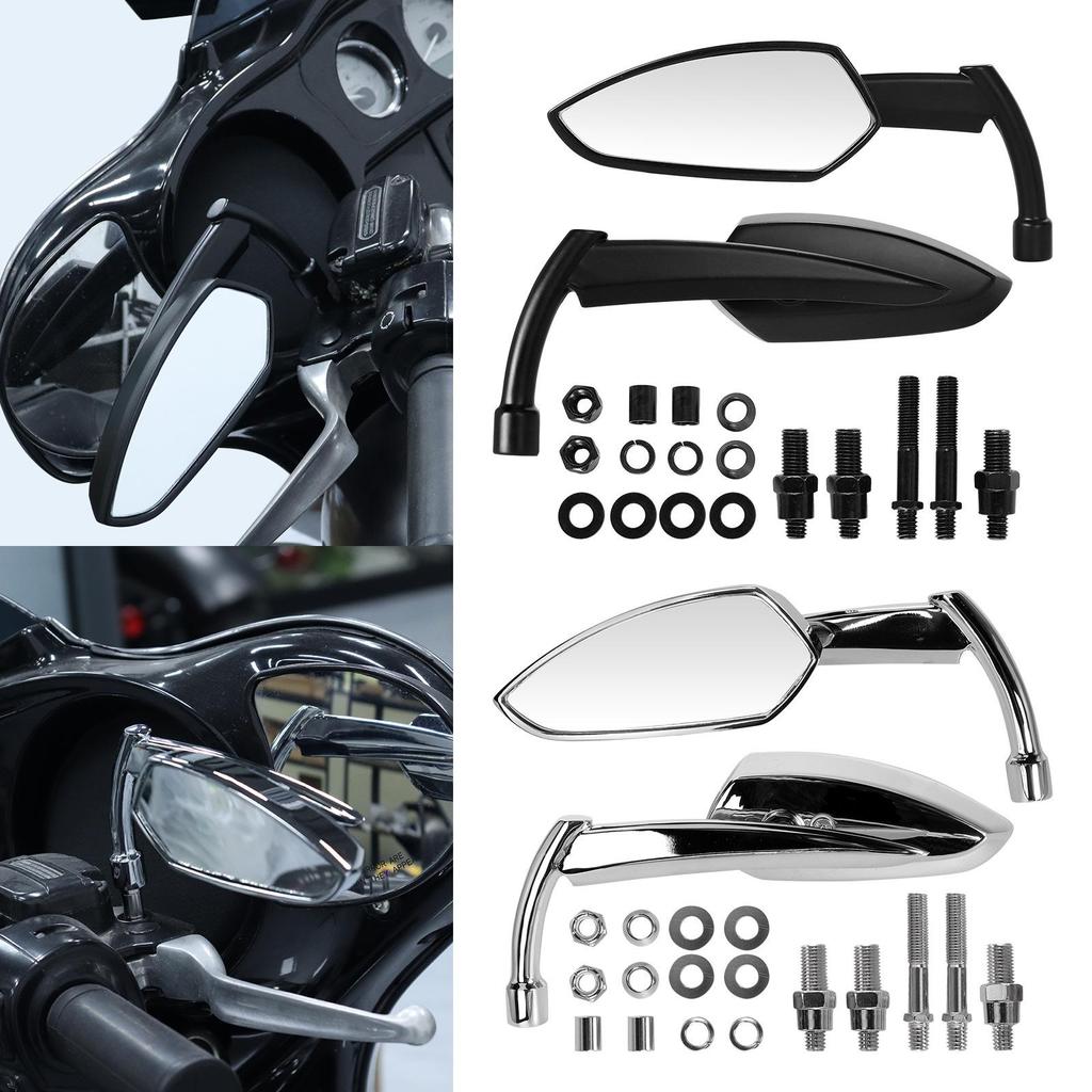 Honda, Kawasaki, Suzuki, Yamaha & Harley Cruiser Retro Motorcycle Rearview Mirrors