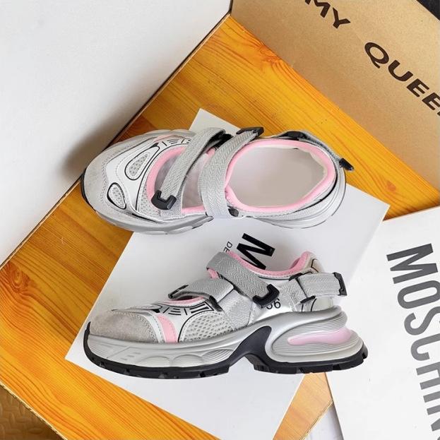 thick-soled hollowed-out breathable sandals women's summer new outer wear Velcro color matching casual sports shoes