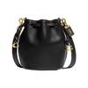 Camila Cow Leather Shoulder Bag, Crossbody Bag Small Women's Black CJ835-B4BK