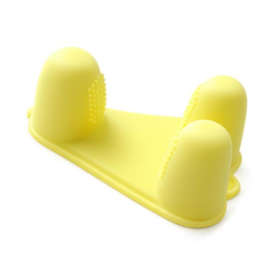 

Silicone Finger Clip Tongs Non-Slip Finger Food Tongs Reusable Finger Grip Tongs for Eating Fried Chicken Chips Snacks Home Travel Use жёлтый