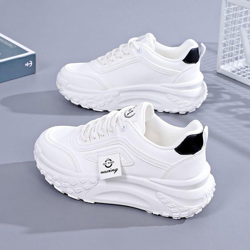 Herbst neue Studentin Leder Plateau Sport Erhöhung Laufschuhe Freizeit Schuhe Tide