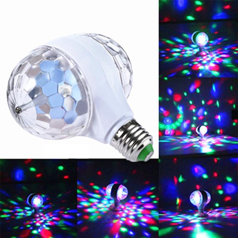 Doubleheaded E27 6w Led Ball Stage Rgb Light Bulb Rotating Lamp Ktv Party Disco