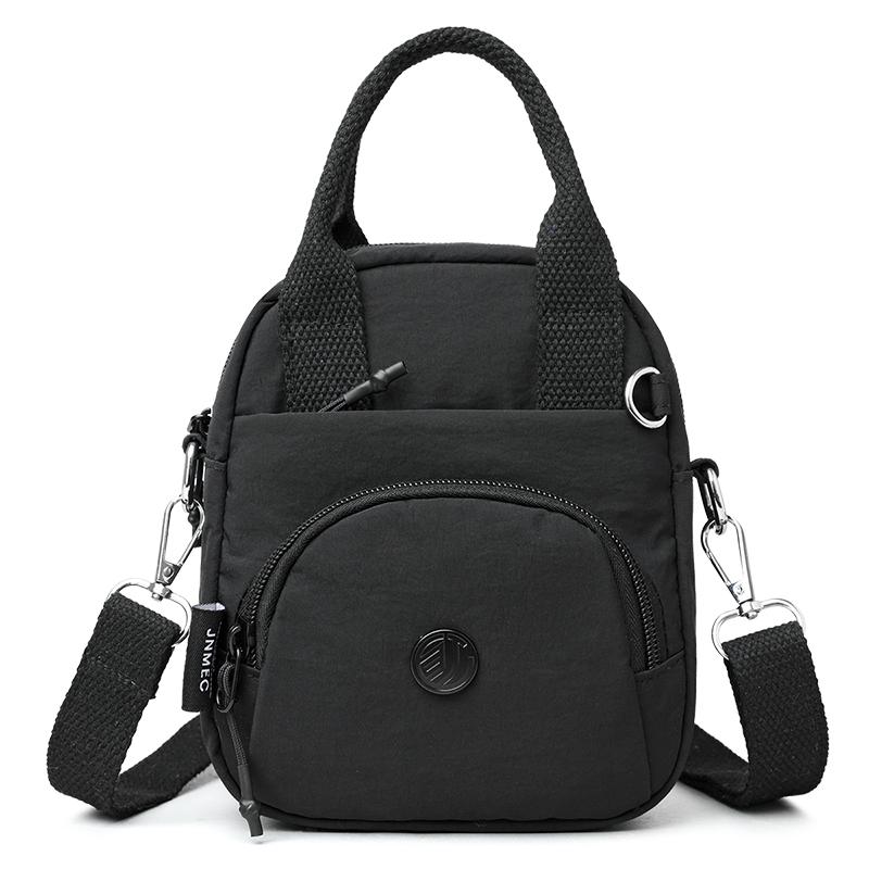 Small Square Bag Women's Travel Shoulder Bag Solid Color Crossbody Bag Water-Repellent Nylon Bag