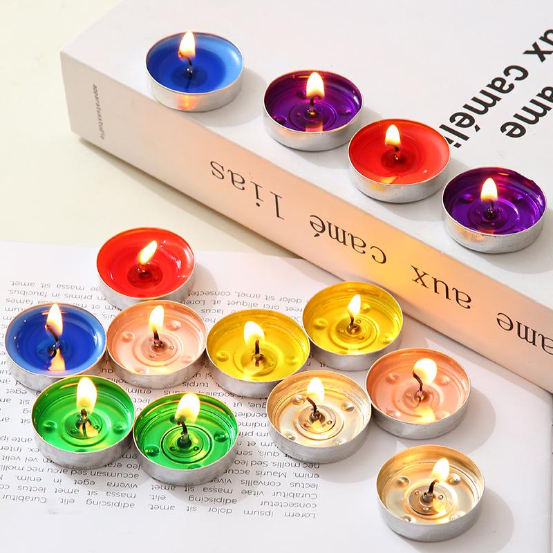 Valentine's Day Romantic Tealights: 10-Piece Round Candle Set for Restaurants, Tea Houses, Confessions, Birthdays, and Arrangements.