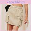 Denim Cargo Shorts For Women With Multiple Pockets Summer Streetwear Casual Skirt