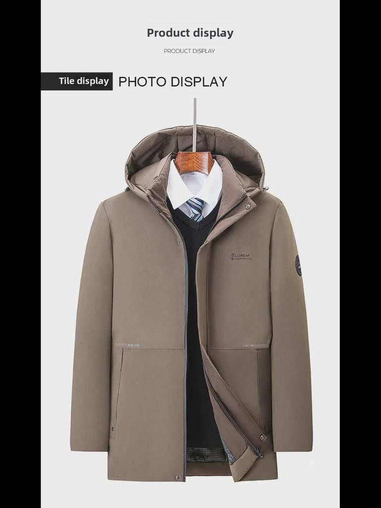 Men’s Large Winter Coat: Heat-Collecting Cotton Jacket with Plus Velvet for Dad, Middle-Aged and Elderly, Thickened for Autumn and Winter.