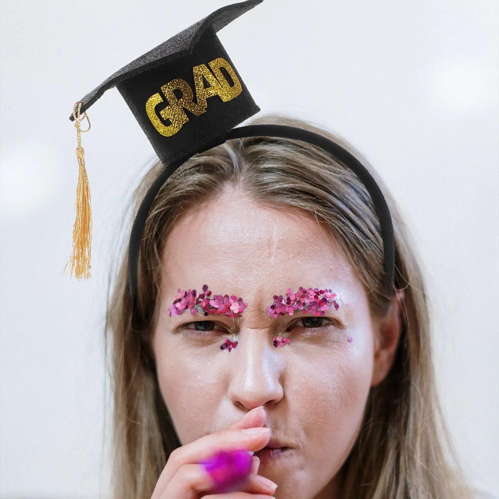 Non-slip Graduation Headband Celebrate Doctor Hat Hair Hoop Elementary School