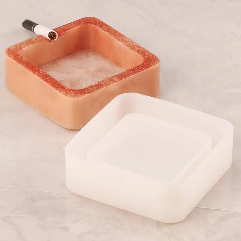 Silicone Mold Ashtray Resin Mold Heart Square Mold For DIY Resin UV Crystal Epoxy Crafts Crystal Ashtray Home Decoration