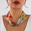 Colorful Acrylic Bead Necklace Trendy Accessory for Casual Party Stylish Outfits