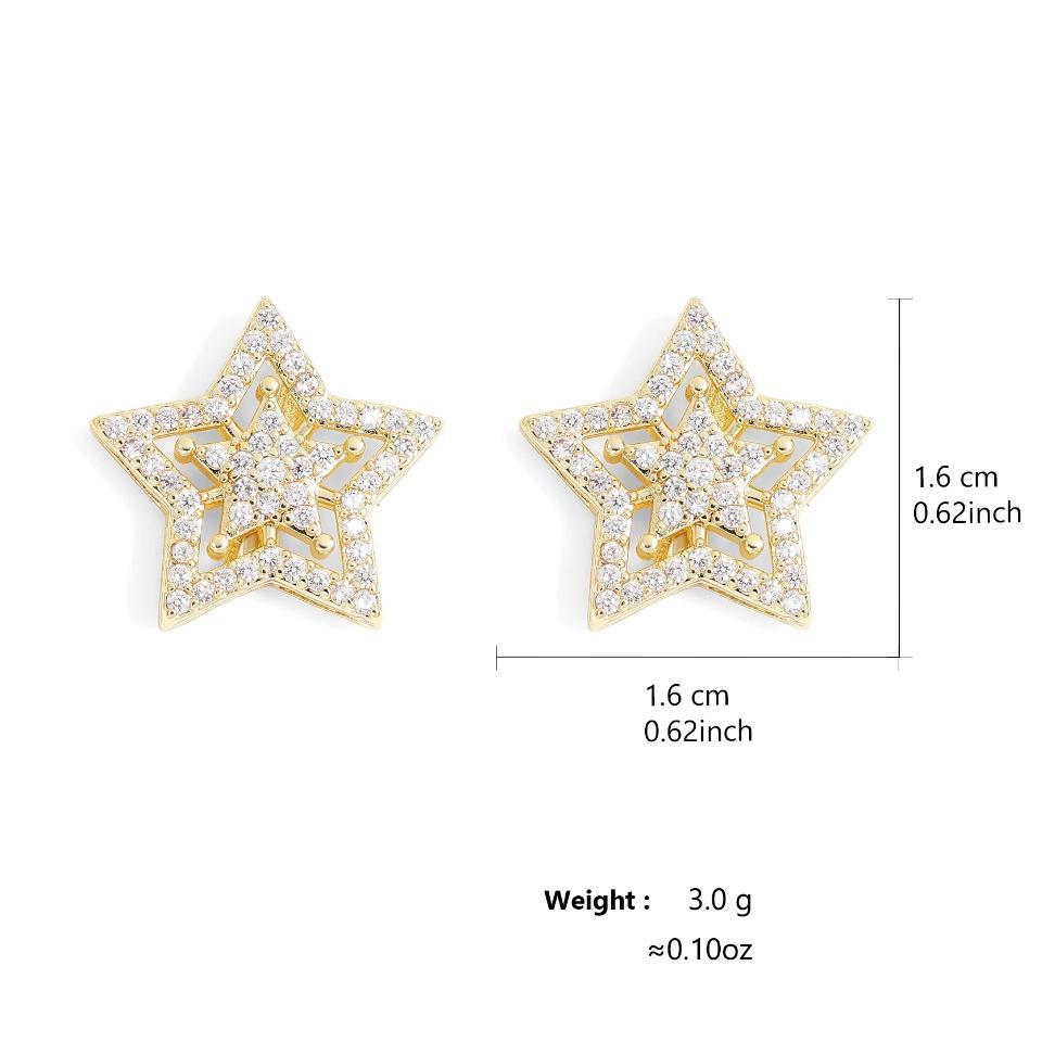 ZAKOL Exquisite Fashion Five-pointed Star Micro-set Zircon Stud Earrings For Women Geometric Daily Simple Jewelry Accessories