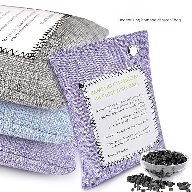 1 buc. Sac Purificator de Aer cu Cărbune de Bambus Absorbtor Natural de Mirosuri pentru Mașină Casă Deodorant cu Cărbune Activ pentru Eliminarea Formaldehidei