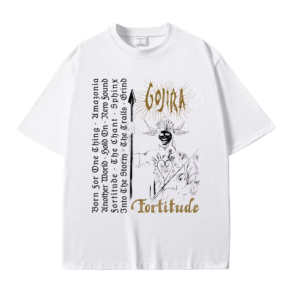 Metal Band Gojira Fortitude Album Graphic T-shirts Men's Women Casual Cotton Oversized T Shirts Male Vintage Rock T-shirts Tops