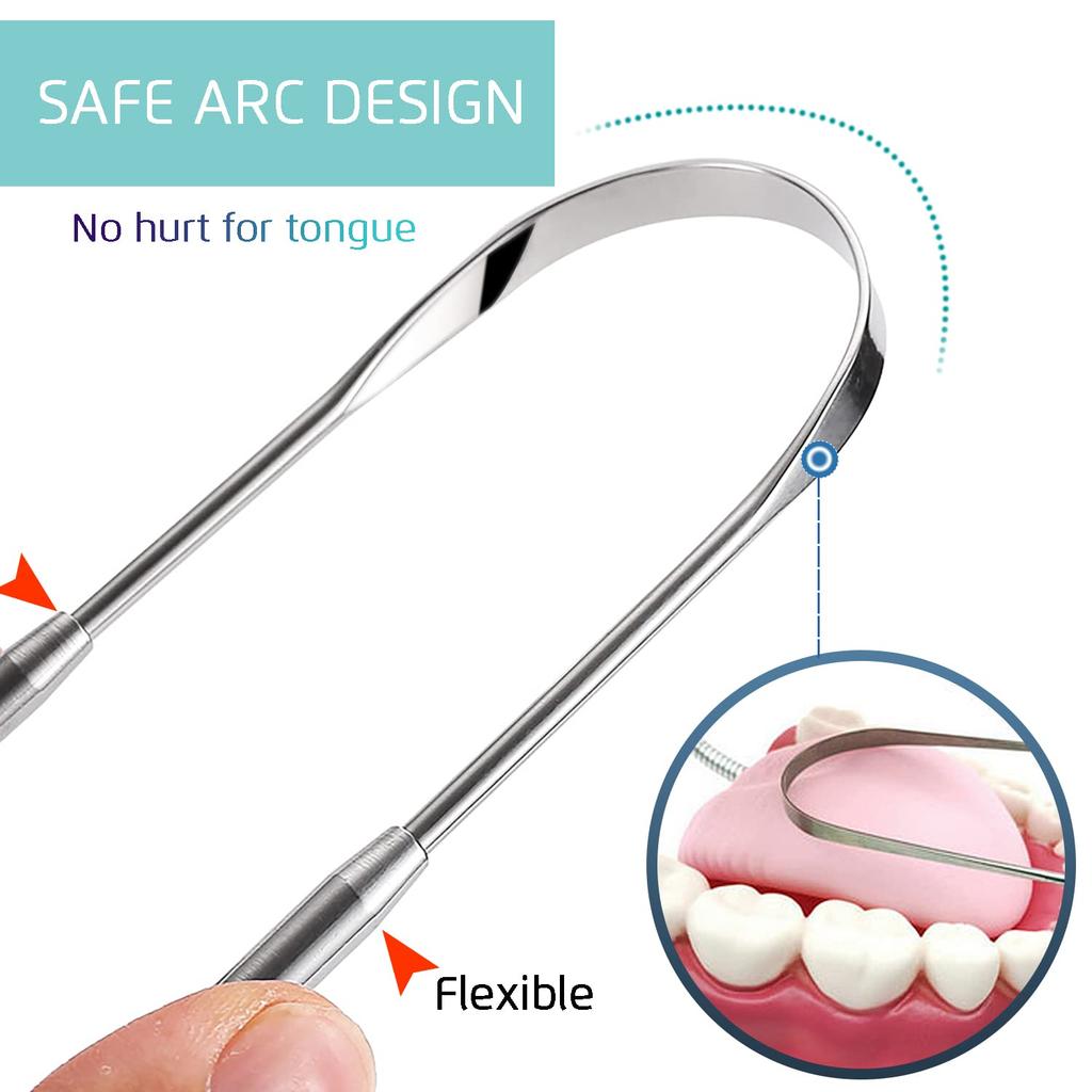 3PCS Tongue Scraper, Stainless Steel Tongue Scrapers, Tounge Scraper Cleaner, Professional Tongue Brush,Tongue Coating Remover