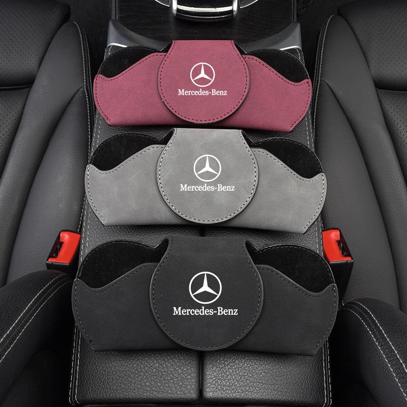 CRZ1 Car Logo Glasses Case Sun Visor Sunglasses Card Organizer Box For Mercedes Benz W212 W221 GLC EQA W168 W201 W108 W176 W124 W126