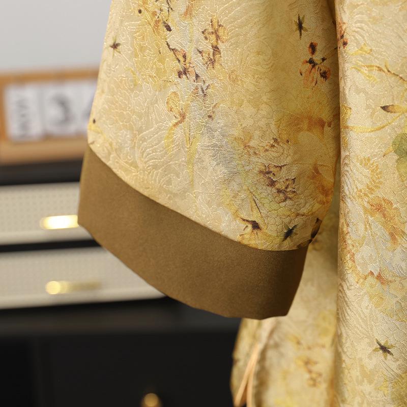 2026 Summer Chinese-Style Round Neck Shirt for Elderly Women