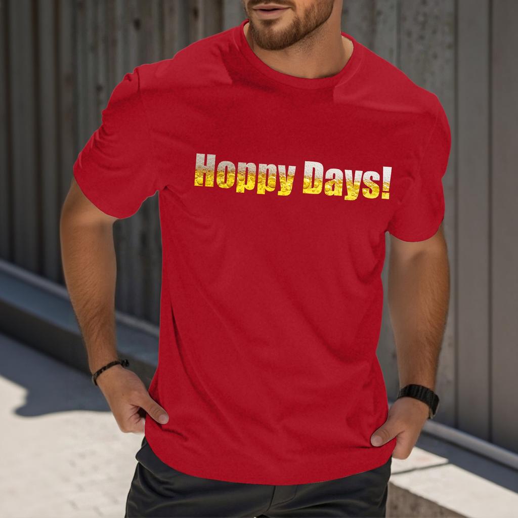 Pánské ležérní tričko s krátkým rukávem a potiskem s kulatým výstřihem