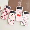Cute Cherry Bow Phone Case For Samsung Galaxy Z Flip 3 4 5 Hard Folding Clear PC Bumper For Samsung Z Flip 6 Back Cover