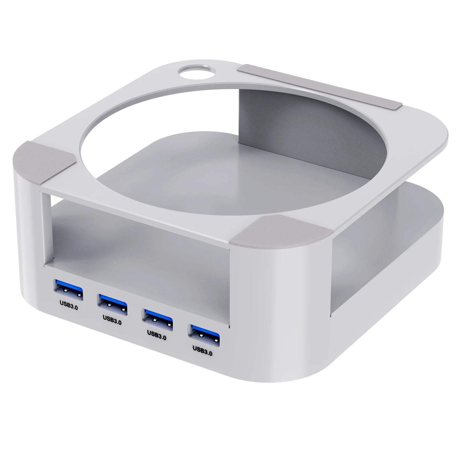 

Мини-док-станция для компьютера Mac Mini M4 2024 года, USB-хаб, настольная подставка, USB-хаб для Mac Mini M4 Pro, аксессуары для ПК Silver (Hub)