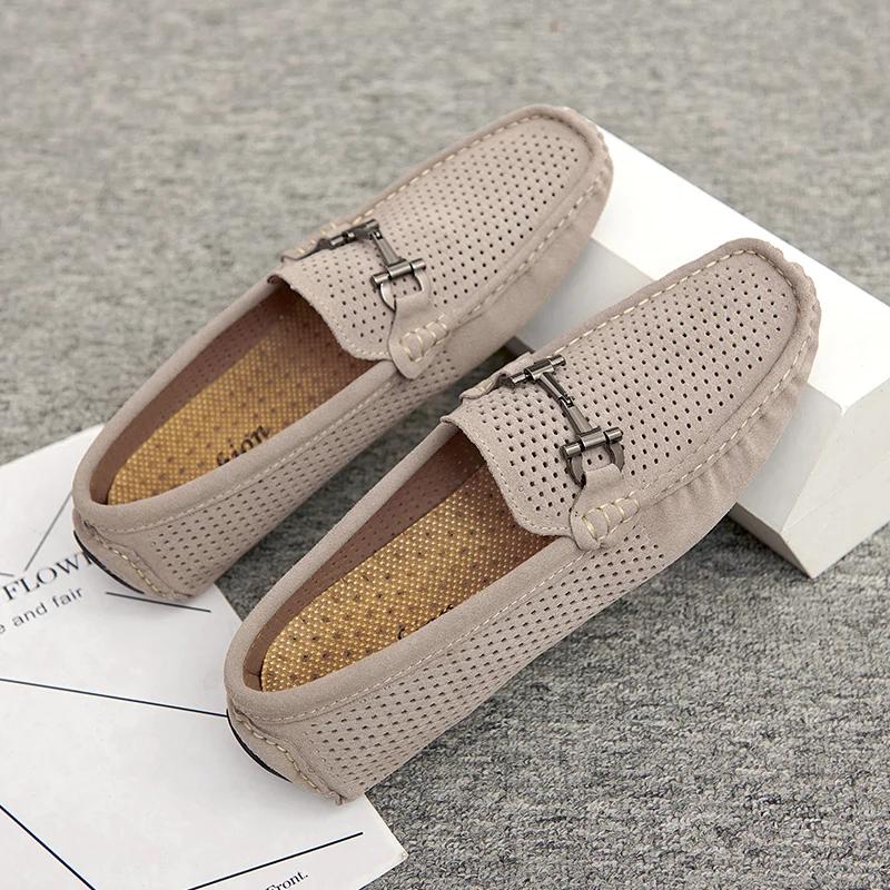 Fashion Size 37-46 Breathable Suede Leather Loafers Men Hot Sale Flat Men's Shoes Classic Driving Shoes Fashion Casual Summer Moccasins
