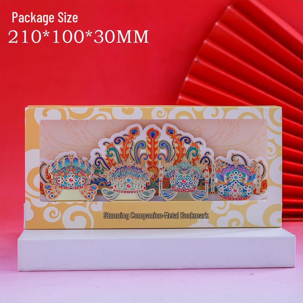 Phoenix Crown Metal Bookmark - Chinese Cultural Souvenir Set
