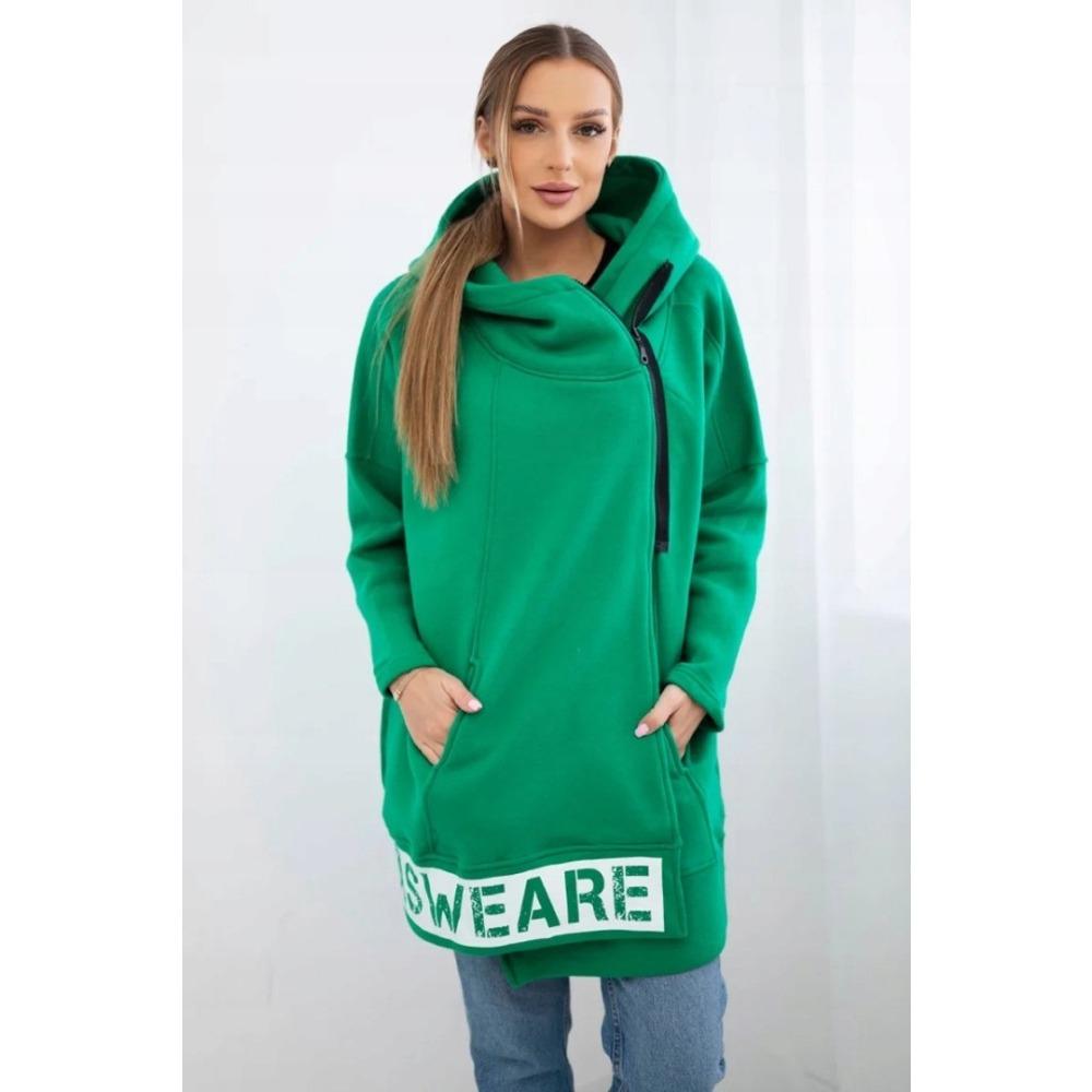 Hooded Sports Fleece Sweatshirt Casual Long-sleeved Zipper Women's Plus-size Solid Color Coat