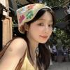 Floral Triangle Turban Flower Women Hair Scarf Sweet Crochet Bandana  Travel