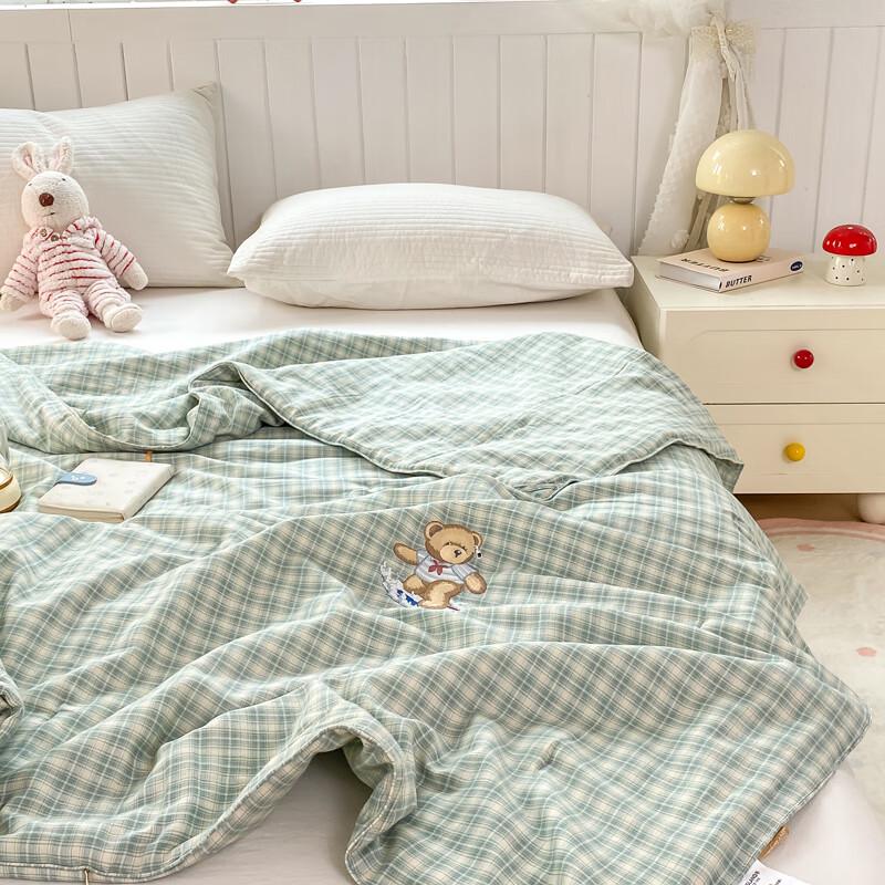 TEDDY ISLAND Double-Layer Embroidered Tussah Silk Quilt