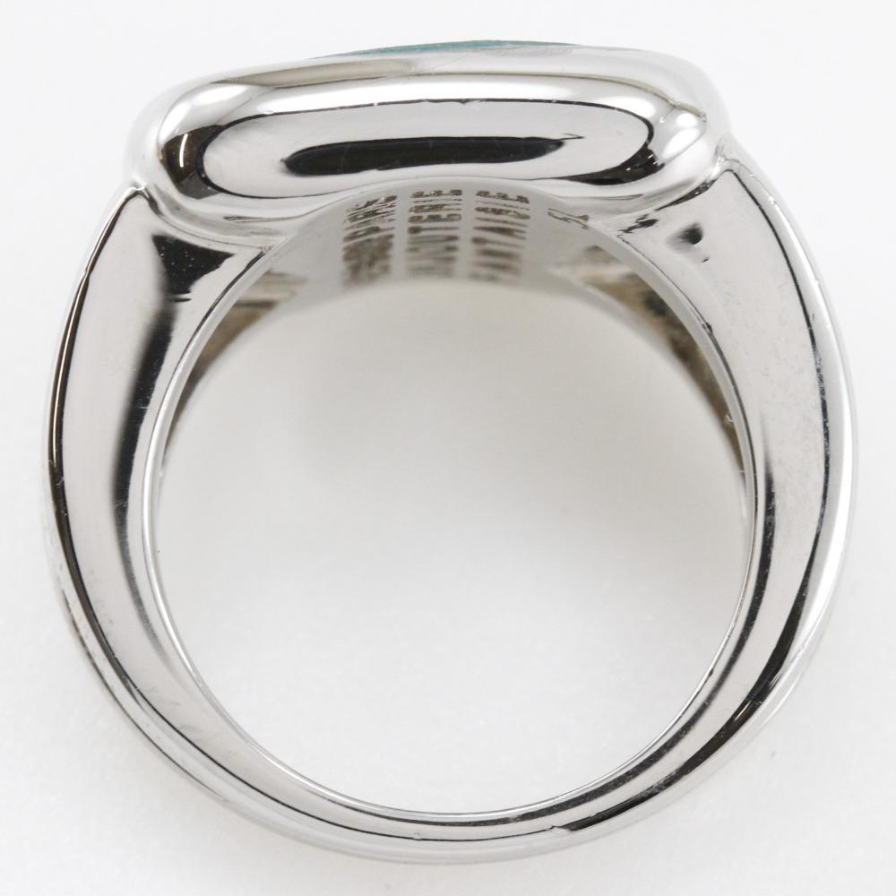 Hermes Corozo Ring Silver/Green Metallic #5.6(US Size) 10.1g Women Used