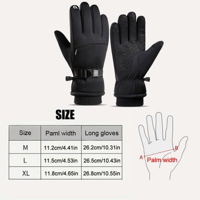 Winter Outdoor Cycling Warm Full Finger Gloves Men Waterproof Touch Screen Skiing Sport Gloves 3-layer Thick Cold Resistant Warm