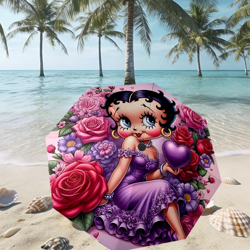 doll Print Umbrella Automatic Opening/ Closing - Portable Foldable Design - Daily use for Travel/Outdoor - Gift for Birthday