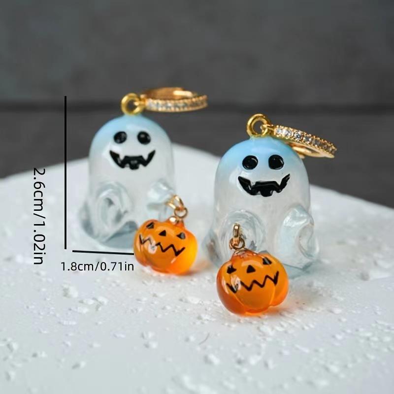 Acrylic Ghost Pumpkin Earrings Ladies, New Halloween Fashion Niche Earrings